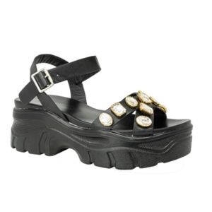 Black Bling Platform Sandal